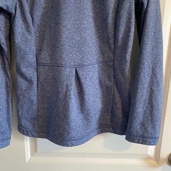 Columbia Heather Blue 3/4 Zip Hooded Sweatshirt Pleated Back Size XS - Picture 5 of 6